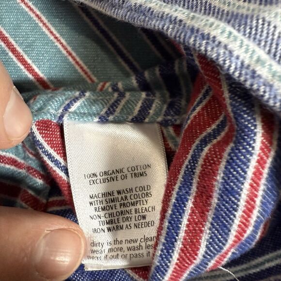 Toad & Co 100% Organic Cotton Women’s Button Down Southwestern Stripes Size XL - Picture 6 of 9